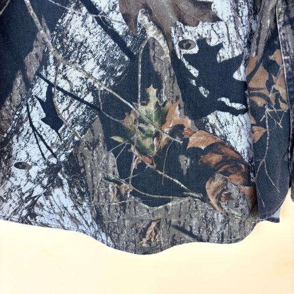 Cabela’s Camo Leaves & Logs Button Down Midweight Shirt Jacket Size XL Tall - Picture 10 of 14